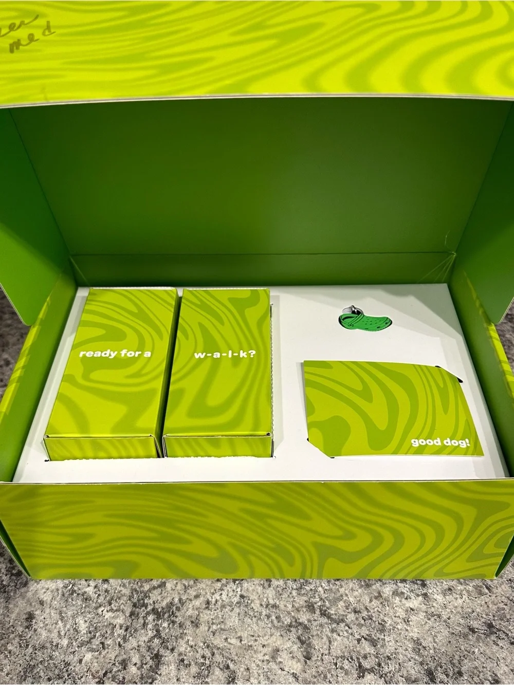 New BARK Crocs Shoes for Dogs Slime Green White Marbled Glow Booties Medium